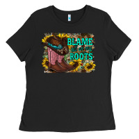 Black blame all on my roots Ladies Tee - RacoonDesign