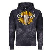 Cloud Black cowhide bull skull and sunflower Vintage Hoodie - BarkalooDesign