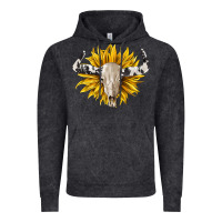 Vintage Black cowhide bull skull and sunflower Vintage Hoodie - BarkalooDesign