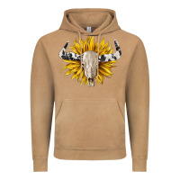 Vintage Camel cowhide bull skull and sunflower Vintage Hoodie - BarkalooDesign
