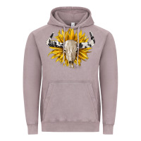 Vintage Zinc cowhide bull skull and sunflower Vintage Hoodie - BarkalooDesign
