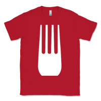 Red kitchen utensil fork simple easy halloween party costume long sleeve t Classic Tee - baoMotion
