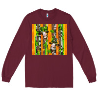 Burgundy st patricks cow and shamrock with cowhide Long Sleeve Tee - Artiststas