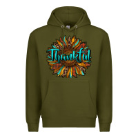 Army Green thankful sunflower Premium Hoodie - RanaPortraitStore
