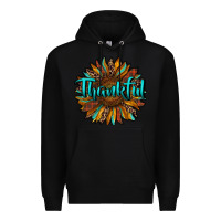 Black thankful sunflower Premium Hoodie - RanaPortraitStore