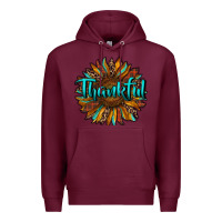 Burgundy thankful sunflower Premium Hoodie - RanaPortraitStore