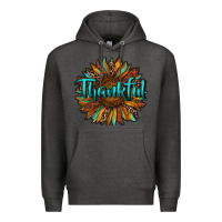 Charcoal Heather thankful sunflower Premium Hoodie - RanaPortraitStore