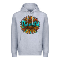 Heather Grey thankful sunflower Premium Hoodie - RanaPortraitStore