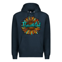 Navy thankful sunflower Premium Hoodie - RanaPortraitStore
