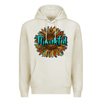 Oatmeal Heather thankful sunflower Premium Hoodie - RanaPortraitStore