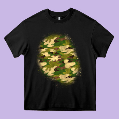 Camouflage Patch 3 Heavy Core Tee Designed By Bundleandbundleshop