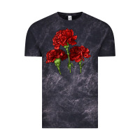 Cloud Black Scarlet Red Carnation Illustrations Vintage Tee - LillyAllenDesigns