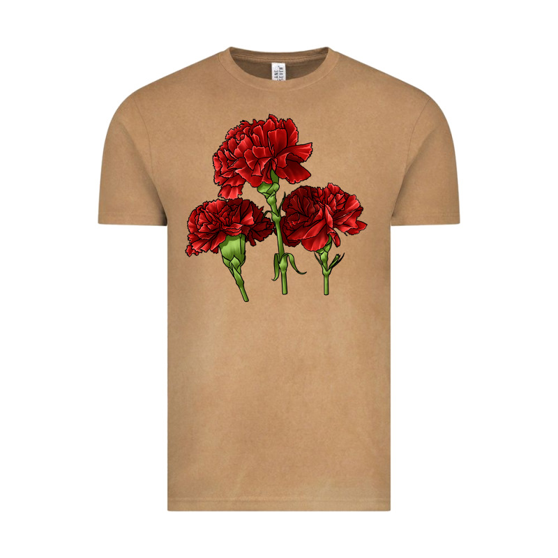 Scarlet Red Carnation Illustrations Vintage Tee by LillyAllenDesigns | Teevron