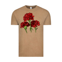 Vintage Coffee Scarlet Red Carnation Illustrations Vintage Tee - LillyAllenDesigns