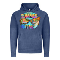 Vintage Denim summer time sunset glasses Vintage Hoodie - BarkalooDesign