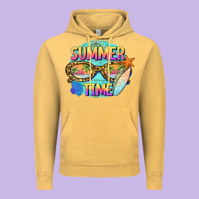 Summer Time Sunset Glasses Vintage Hoodie Designed By Barkaloodesign