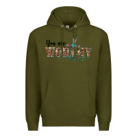 Army Green you are worthy cross Premium Hoodie - BarkalooDesign