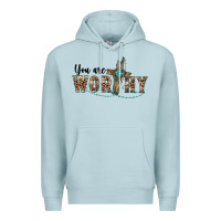 Blue Mist you are worthy cross Premium Hoodie - BarkalooDesign
