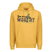 Mustard you are worthy cross Premium Hoodie - BarkalooDesign