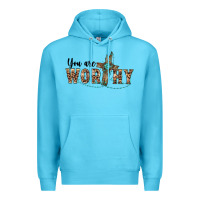 Ocean Blue you are worthy cross Premium Hoodie - BarkalooDesign