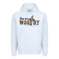 White you are worthy cross Premium Hoodie - BarkalooDesign
