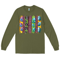 Army Green easter eggs and leopard brushstrokes Long Sleeve Tee - Artiststas