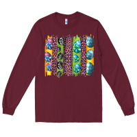 Burgundy easter eggs and leopard brushstrokes Long Sleeve Tee - Artiststas