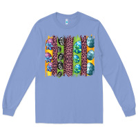 Colony Blue easter eggs and leopard brushstrokes Long Sleeve Tee - Artiststas