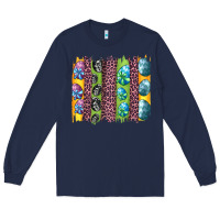 Navy easter eggs and leopard brushstrokes Long Sleeve Tee - Artiststas
