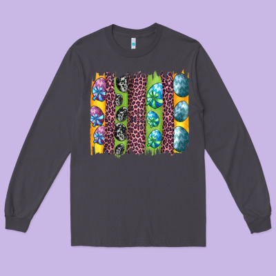 Easter Eggs And Leopard Brushstrokes Long Sleeve Tee Designed By Artiststas