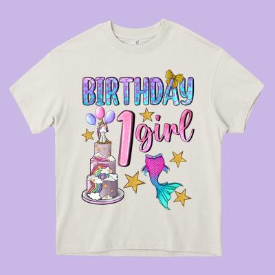 Birthday Girl 1 Heavy Core Tee Designed By Bundleandbundleshop