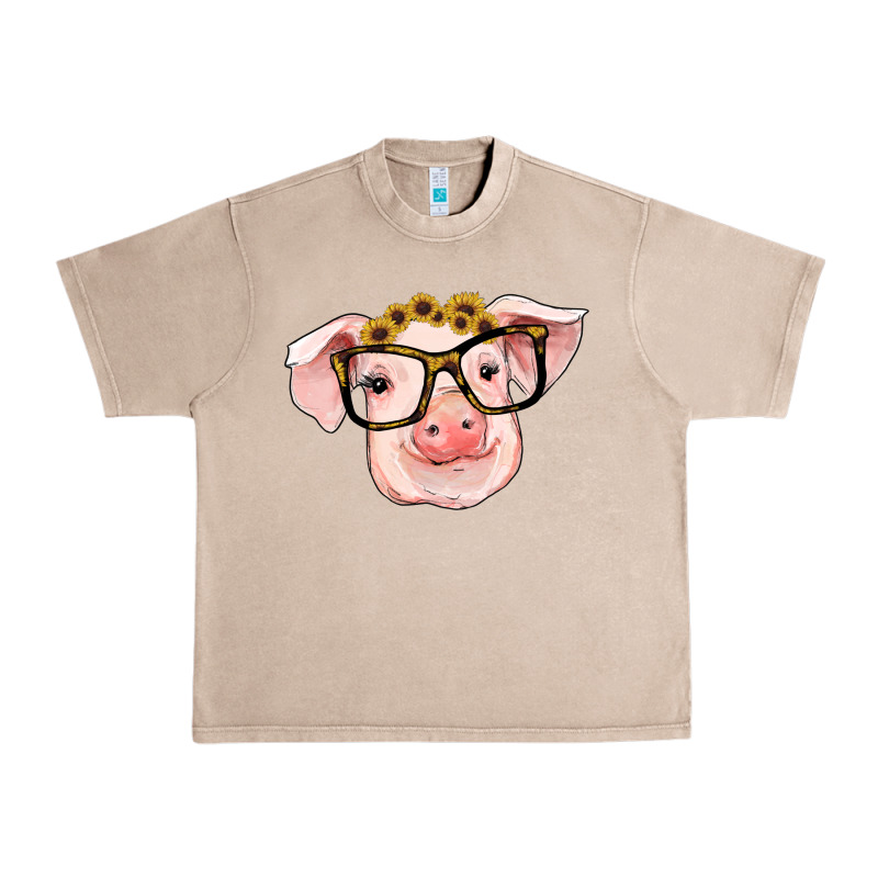 Sunflowers With Pig Urban Heavy Tee by RanaPortraitStore | Teevron