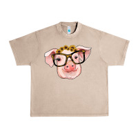 French Oak sunflowers with pig Urban Heavy Tee - RanaPortraitStore