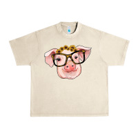 Sandshell sunflowers with pig Urban Heavy Tee - RanaPortraitStore