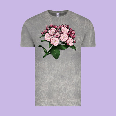 Mountain Laurel Flower Illustrations Vintage Tee Designed By Lillyallendesigns