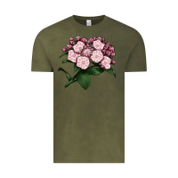 Vintage Olive Mountain Laurel Flower Illustrations Vintage Tee - LillyAllenDesigns