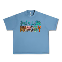 Pebble Blue Western Just A Little Moody Cow Urban Heavy Tee - LillyAllenDesigns