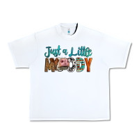 White Western Just A Little Moody Cow Urban Heavy Tee - LillyAllenDesigns