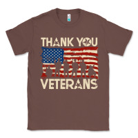 Chestnut Thank You Veterans American Flag Patriotic Classic Tee - baoMotion