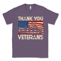 Lavender Thank You Veterans American Flag Patriotic Classic Tee - baoMotion