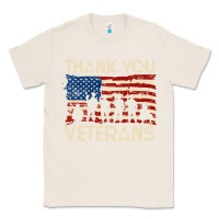 Natural Thank You Veterans American Flag Patriotic Classic Tee - baoMotion