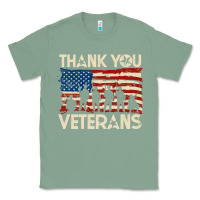Sage Thank You Veterans American Flag Patriotic Classic Tee - baoMotion