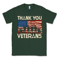 Sports Green Thank You Veterans American Flag Patriotic Classic Tee - baoMotion
