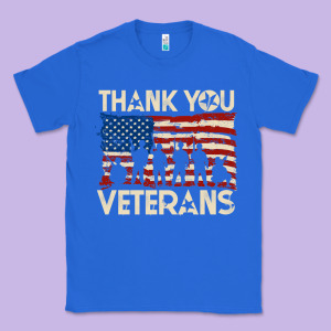 Thank You Veterans American Flag Patriotic Classic Tee Designed By Baomotion