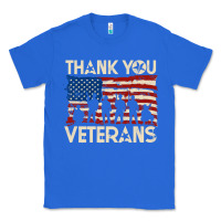 True Royal Thank You Veterans American Flag Patriotic Classic Tee - baoMotion
