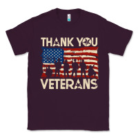 Plum Thank You Veterans American Flag Patriotic Classic Tee - baoMotion