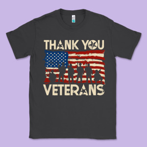 Thank You Veterans American Flag Patriotic Classic Tee Designed By Baomotion