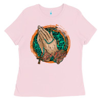 Bubblegum Pink god bless you Ladies Tee - RacoonDesign
