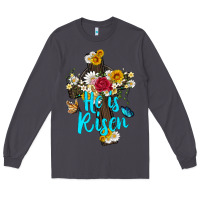 Smoke he is rısen with cross and butterfly Long Sleeve Tee - Artiststas