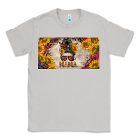 Moon Dust mess bun mama with sunflowers and colorful leopard license plate Classic Tee - BarkalooDesign